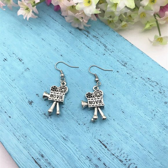 The Lux Gem Jewelry - Movie Camera Silver Earrings